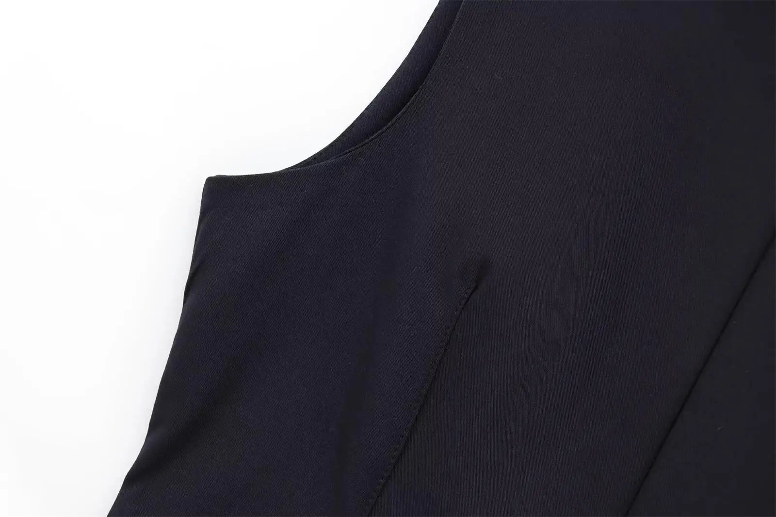 TFMLN 2025 Summer Women Solid Zipper Tops Vintage Causal Sleeveless O Neck Tank T Shirt Fashion Pleated Vest High Street Top
