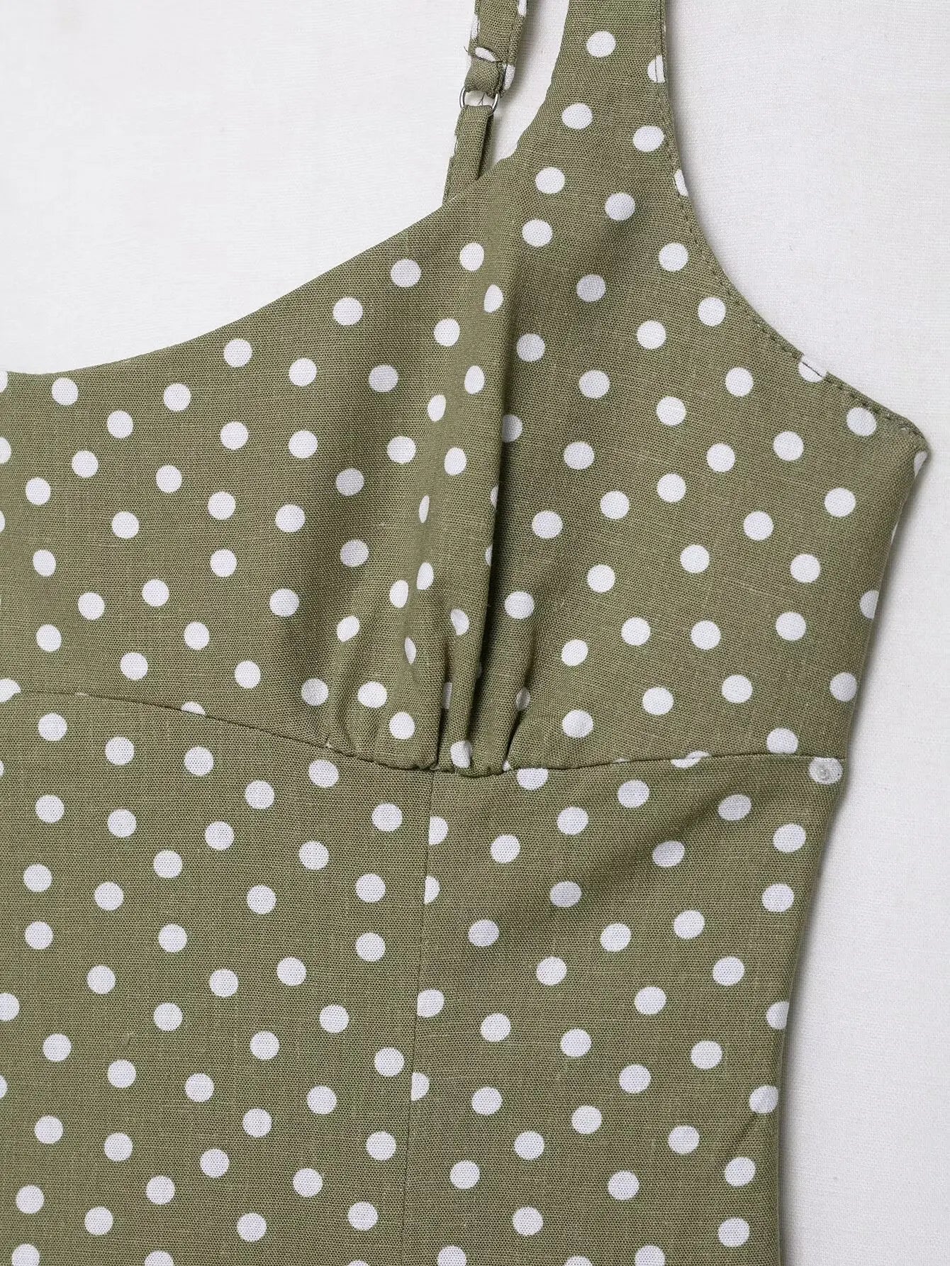 TRAF European and American style summer new fashion trend women's clothing linen polka dot round neck sling midi dress