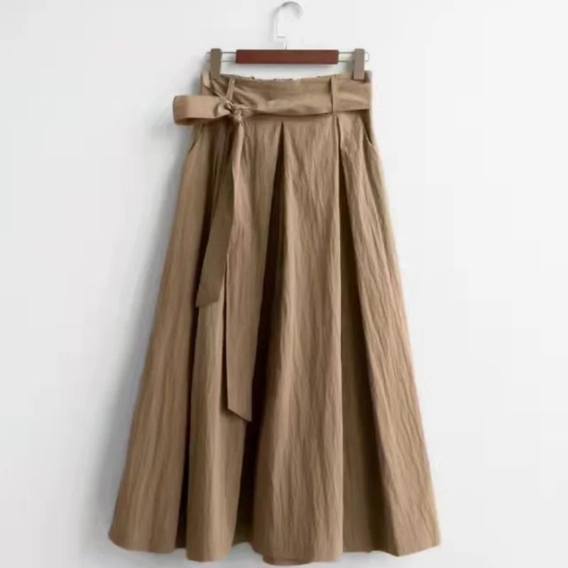Fashionable A-Line Midi Skirt - Embrace Your 2025 Summer Glow