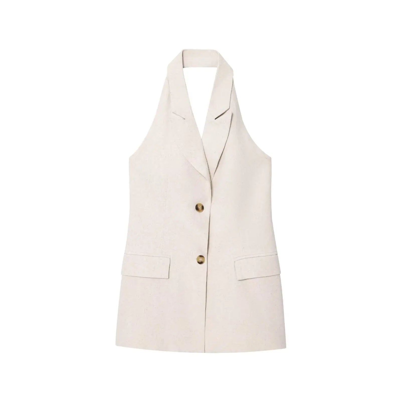European and American style summer new women's clothing fashion blended backless halter neck vest high waist shorts suit
