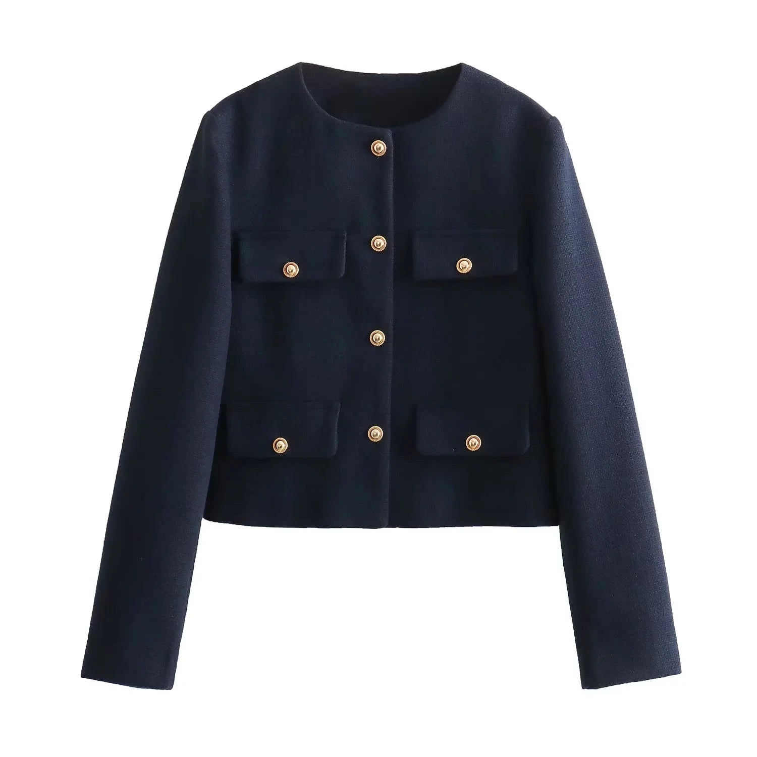 Elegant Cropped Button Jacket - Summer 2025 Chic
