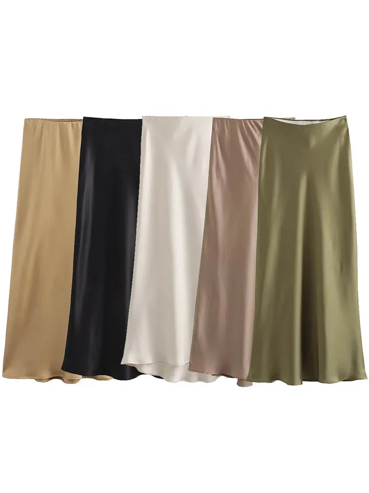 High-Waisted Satin Midi Skirt - Own Your 2025 Elegance