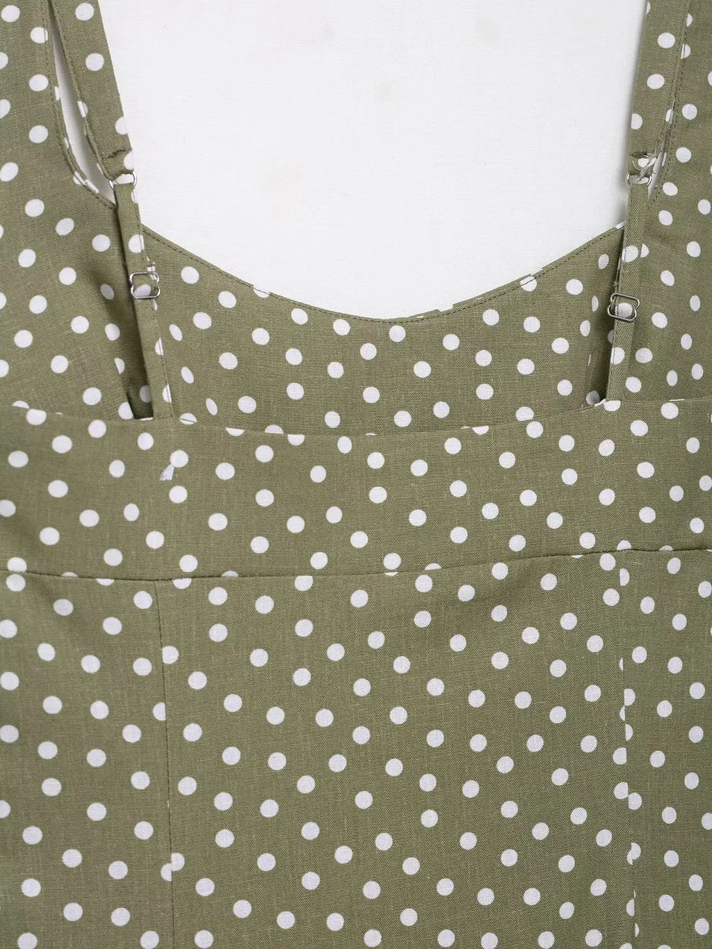 TRAF European and American style summer new fashion trend women's clothing linen polka dot round neck sling midi dress