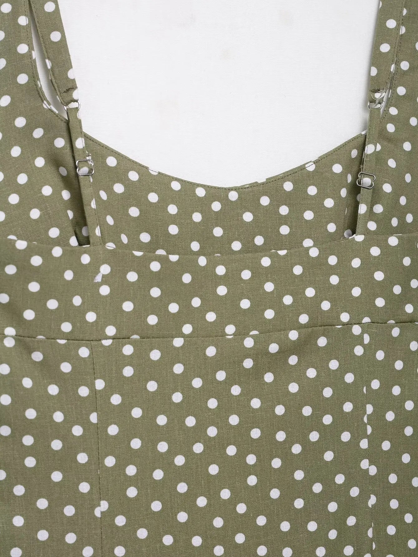 TRAF European and American style summer new fashion trend women's clothing linen polka dot round neck sling midi dress
