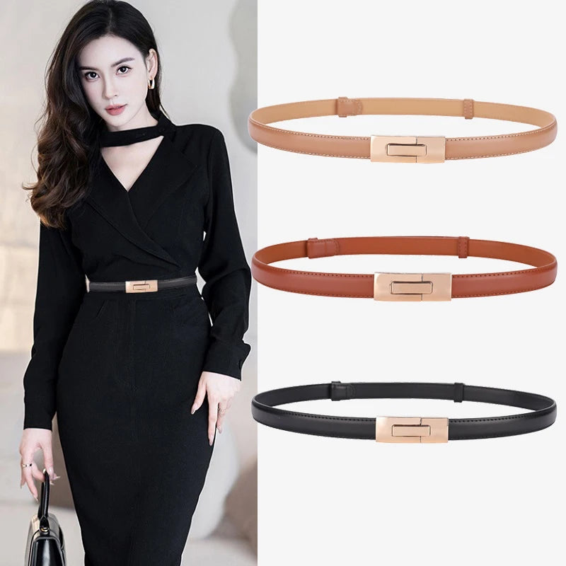 Luxury Soft Cowhide Thin Belt - Elevate Your Style