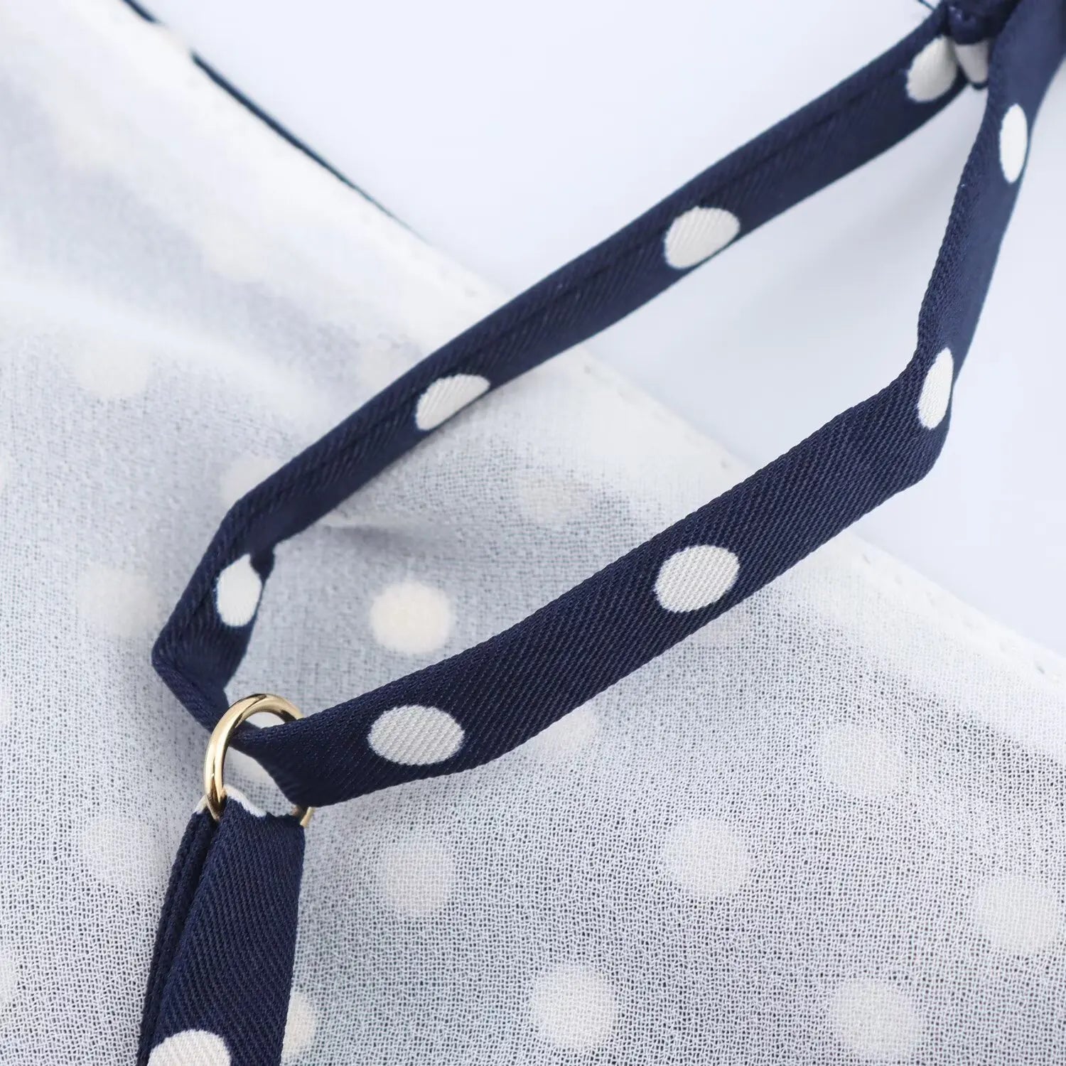 TRAF European and American style summer new fashion trend women's slim fit with belt polka dot halter neck midi dress