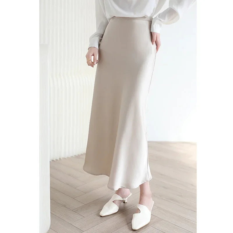 French Three-Acid Silk Purple Skirt - Radiate Elegance