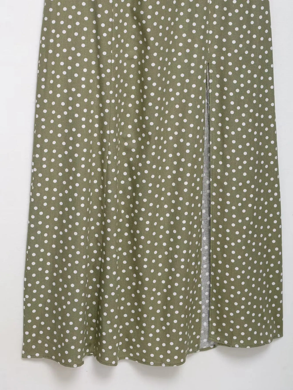 TRAF European and American style summer new fashion trend women's clothing linen polka dot round neck sling midi dress
