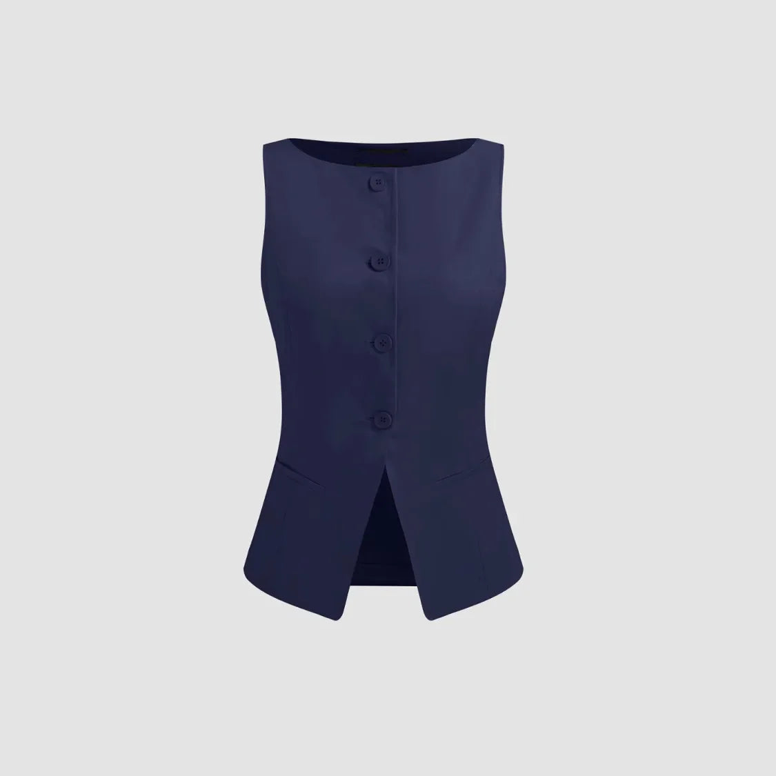 Fashionable Slim Fit Solid Color Commuter Vest for Women Comfortable Polyester Fiber Crew Neck Design Chinese Brand