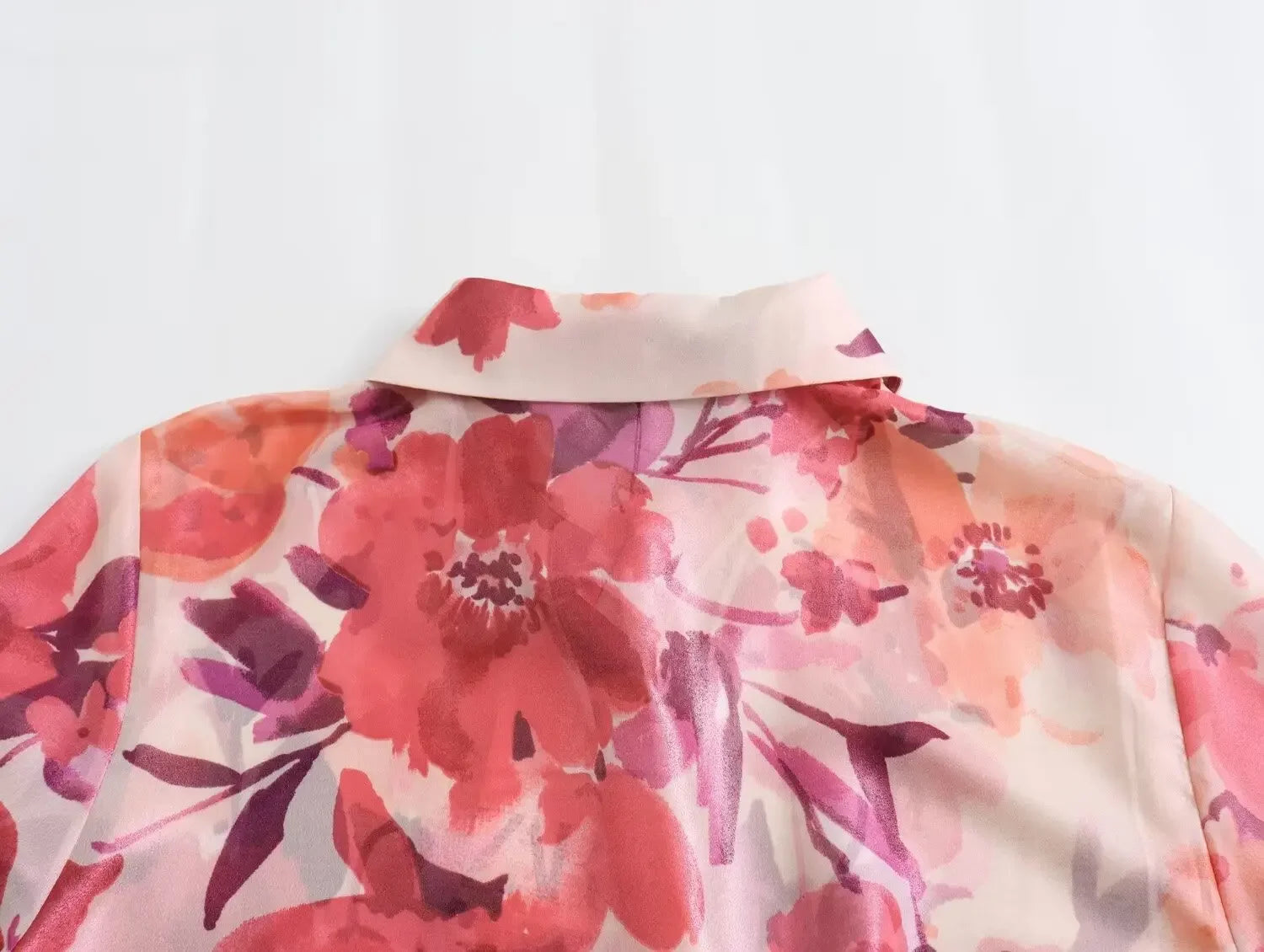 2024 Spring Casual New Arrival European Style Draped Printing Women's Shirt+A-Line Skirt Set Fashionable Female Suit