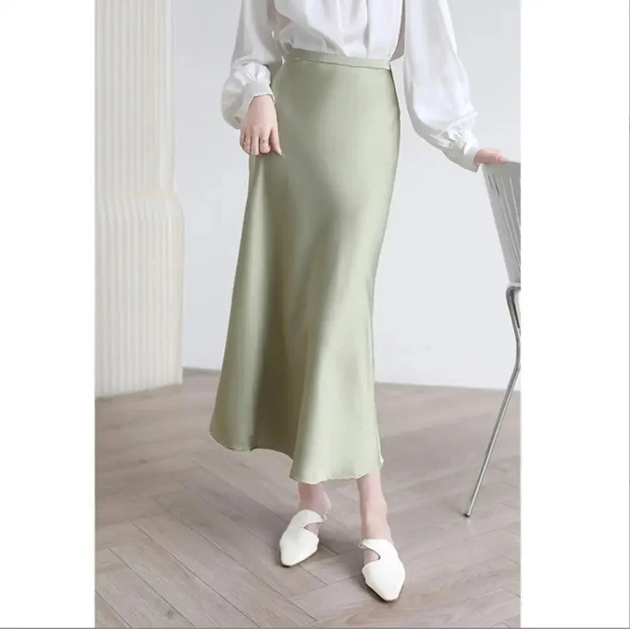 French Three-Acid Silk Purple Skirt - Radiate Elegance