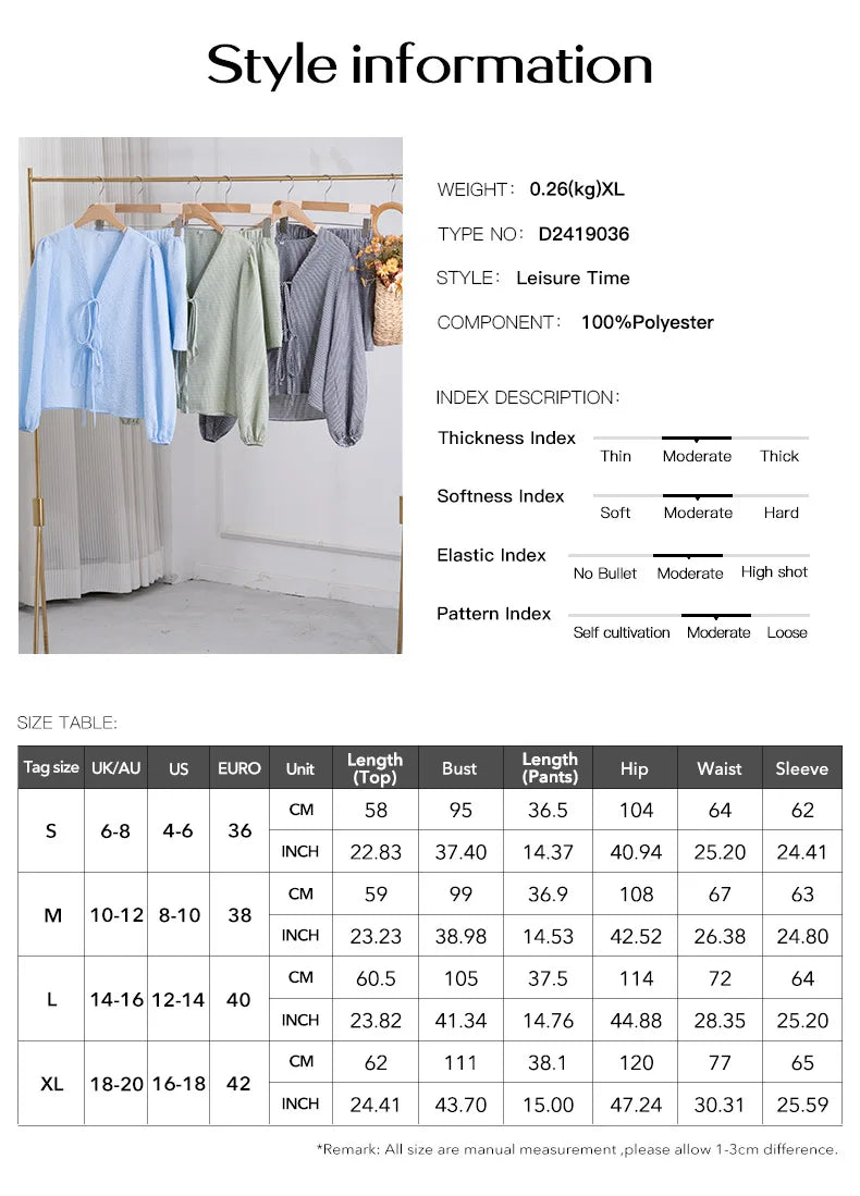 Europe and the new autumn and winter fashion women's casual loose striped cardigan long sleeve shorts suit