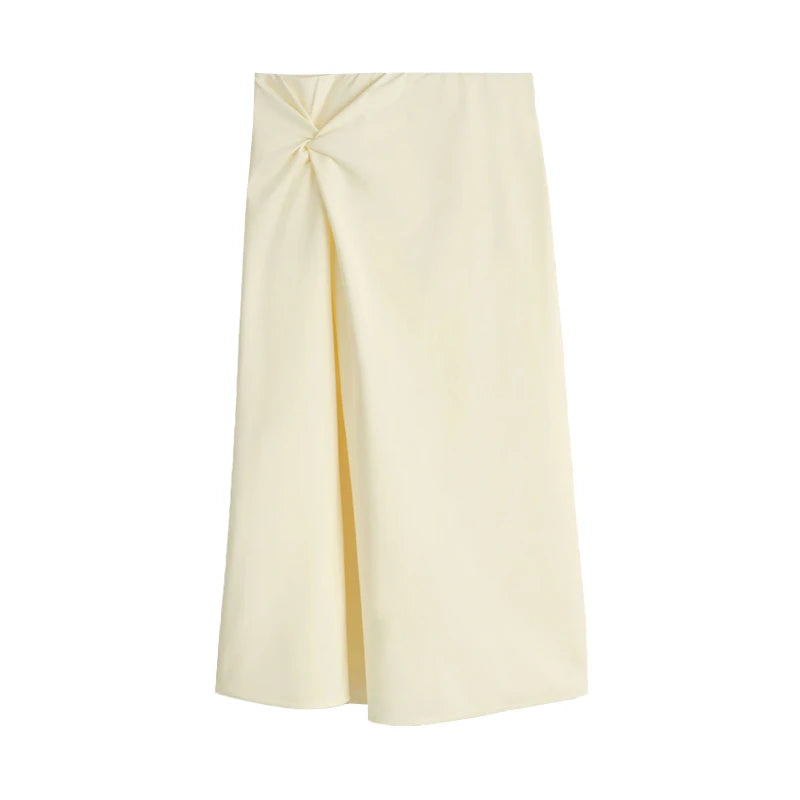 Z 2025 Summer Faion Women's Vest And Skirt Set round Ne ort Sve Boat Ne f-length Polyester Fiber Ensemble