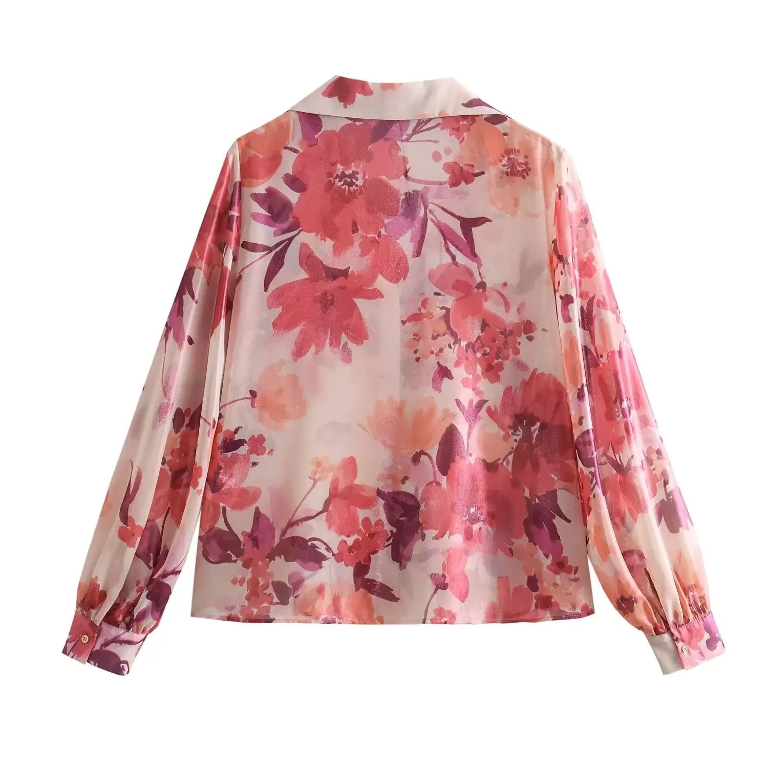 2024 Spring Casual New Arrival European Style Draped Printing Women's Shirt+A-Line Skirt Set Fashionable Female Suit
