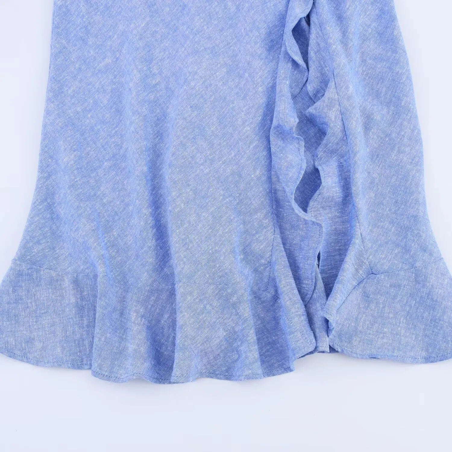 TRAF European and American style summer new fashion trend women's wear design sense linen blended layered suspender dress
