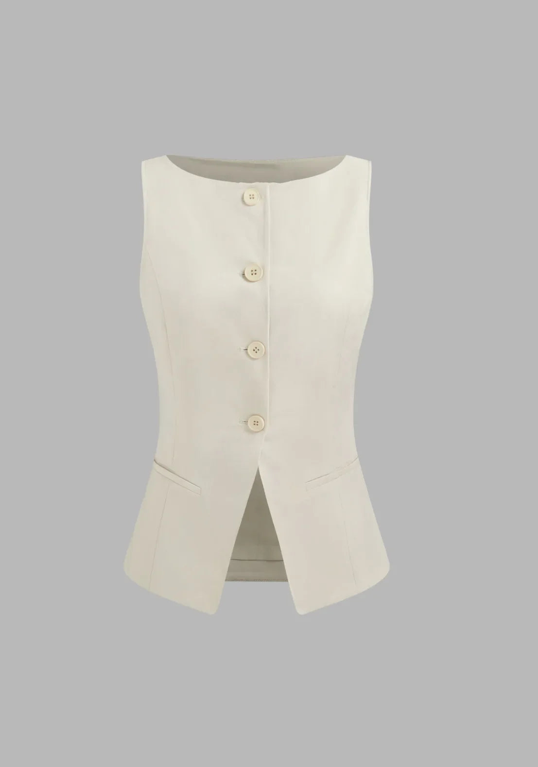 Fashionable Slim Fit Solid Color Commuter Vest for Women Comfortable Polyester Fiber Crew Neck Design Chinese Brand