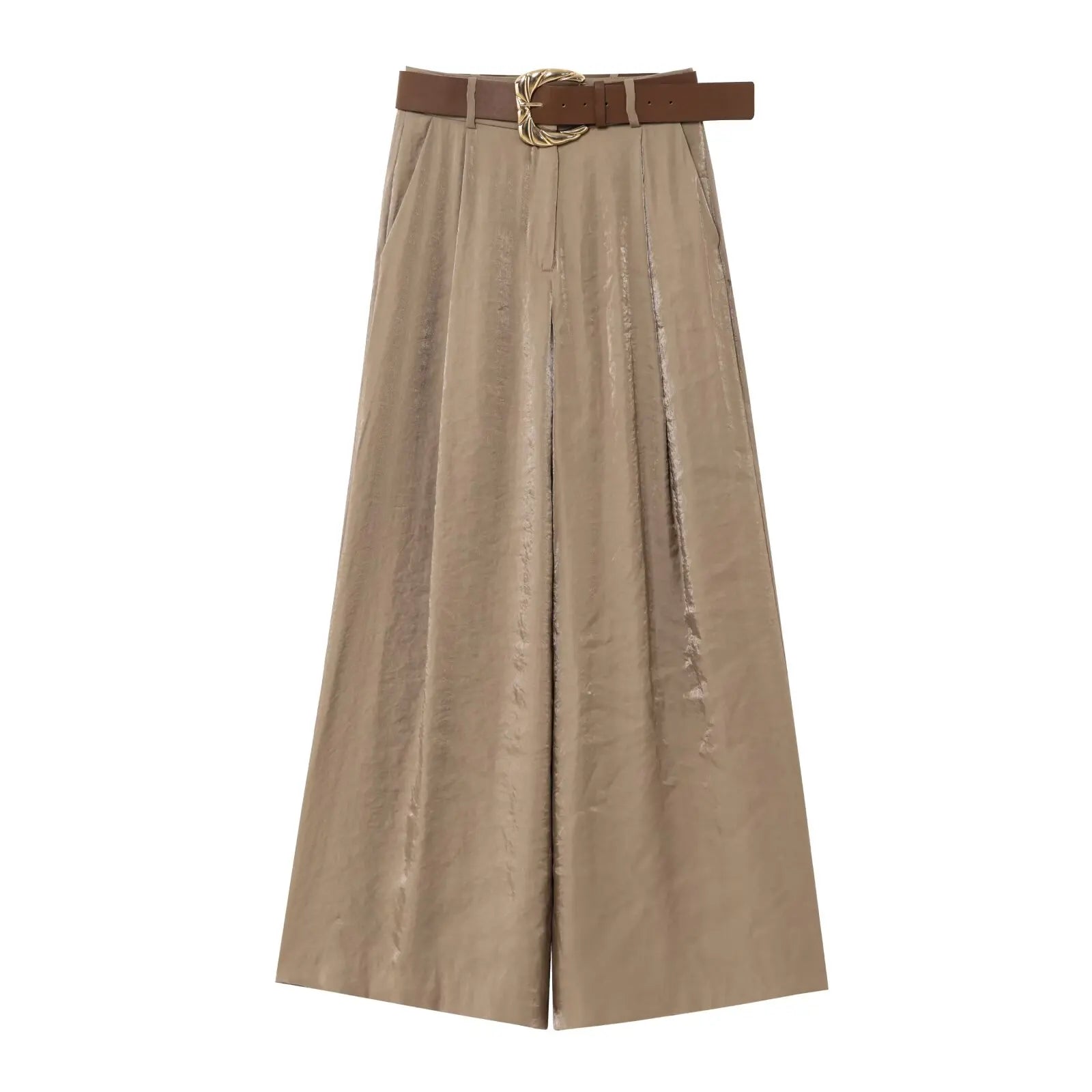 TRAFZA Female Summer Sexy Sling Tops Light Brown V-Neck Sleeveless Embroidery Lace-Up Decoration Women's Fashion Short Tops