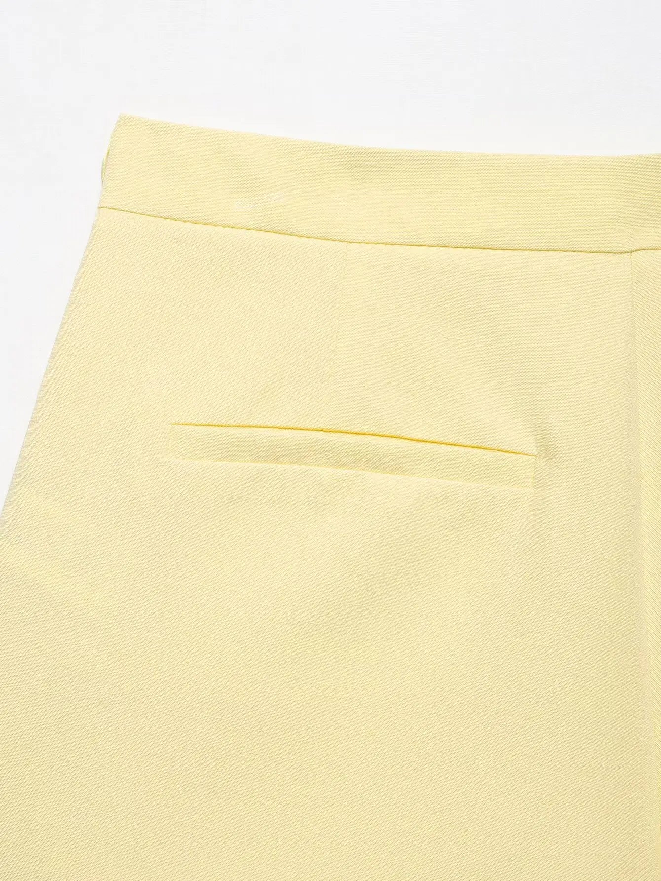 TRAFZA Women's Solid Square Collar Single Breasted Sleeveless Short Top+High Waist Zipper Side Pocket Shorts Female Slim Suits