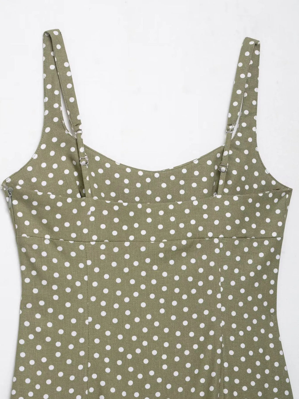 TRAF European and American style summer new fashion trend women's clothing linen polka dot round neck sling midi dress