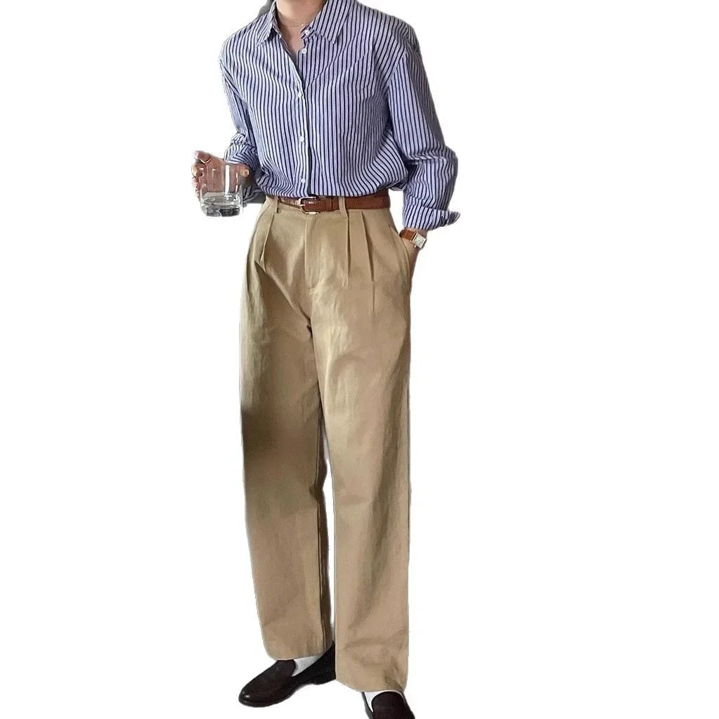 French Vintage Khaki Pants - Chic Meets Timeless
