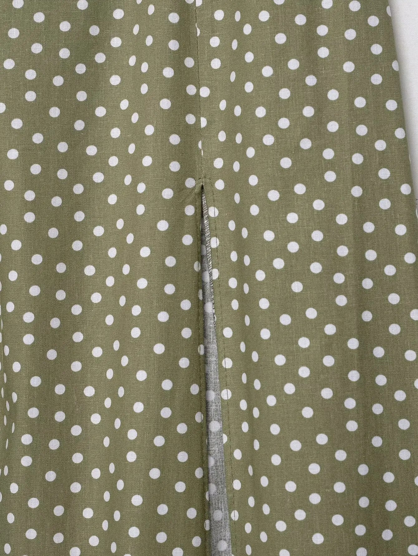 TRAF European and American style summer new fashion trend women's clothing linen polka dot round neck sling midi dress
