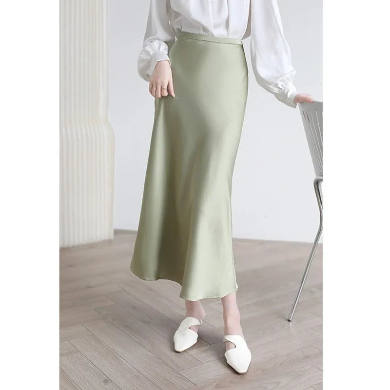 French Three-Acid Silk Purple Skirt - Radiate Elegance
