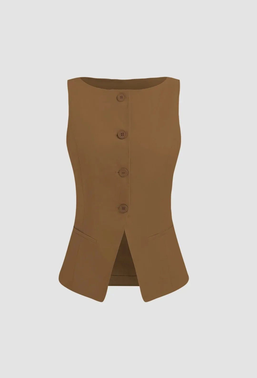 Fashionable Slim Fit Solid Color Commuter Vest for Women Comfortable Polyester Fiber Crew Neck Design Chinese Brand