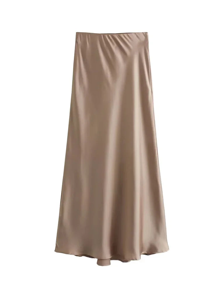 High-Waisted Satin Midi Skirt - Own Your 2025 Elegance