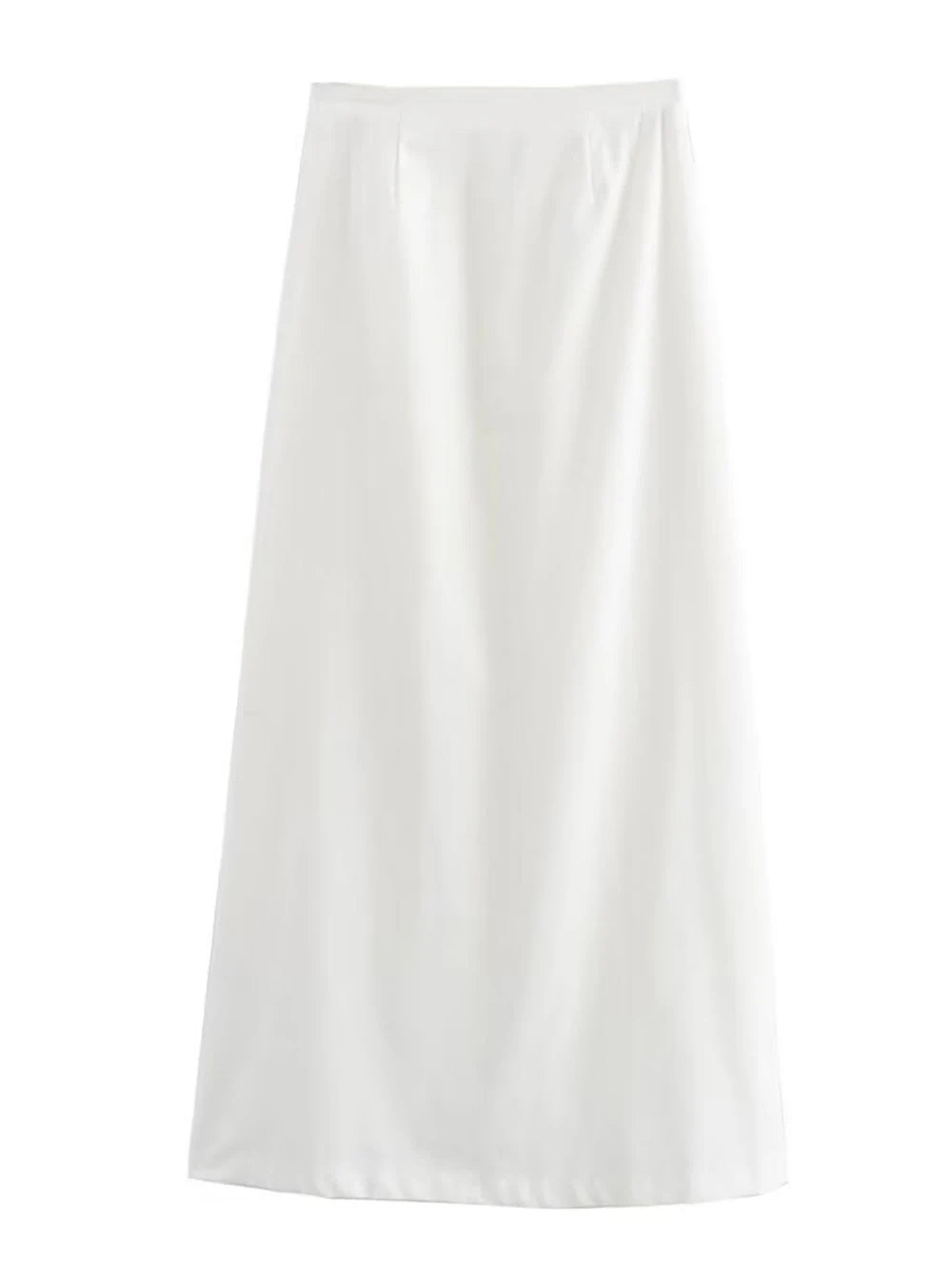 TRAF Women's Fashion Folded Ruffle Sleeveless Top Long Skirt Set Elegant White Lace Tie Blouse Chic High Waist Long Skirt Set