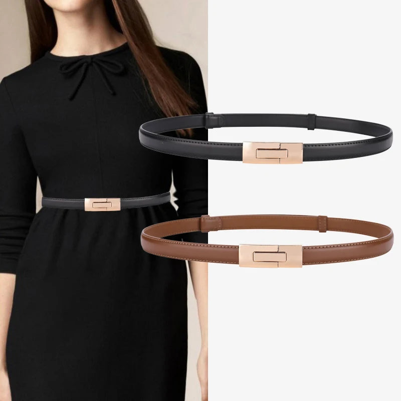 Luxury Soft Cowhide Thin Belt - Elevate Your Style