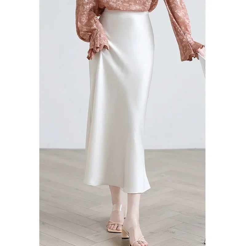 French Three-Acid Silk Purple Skirt - Radiate Elegance