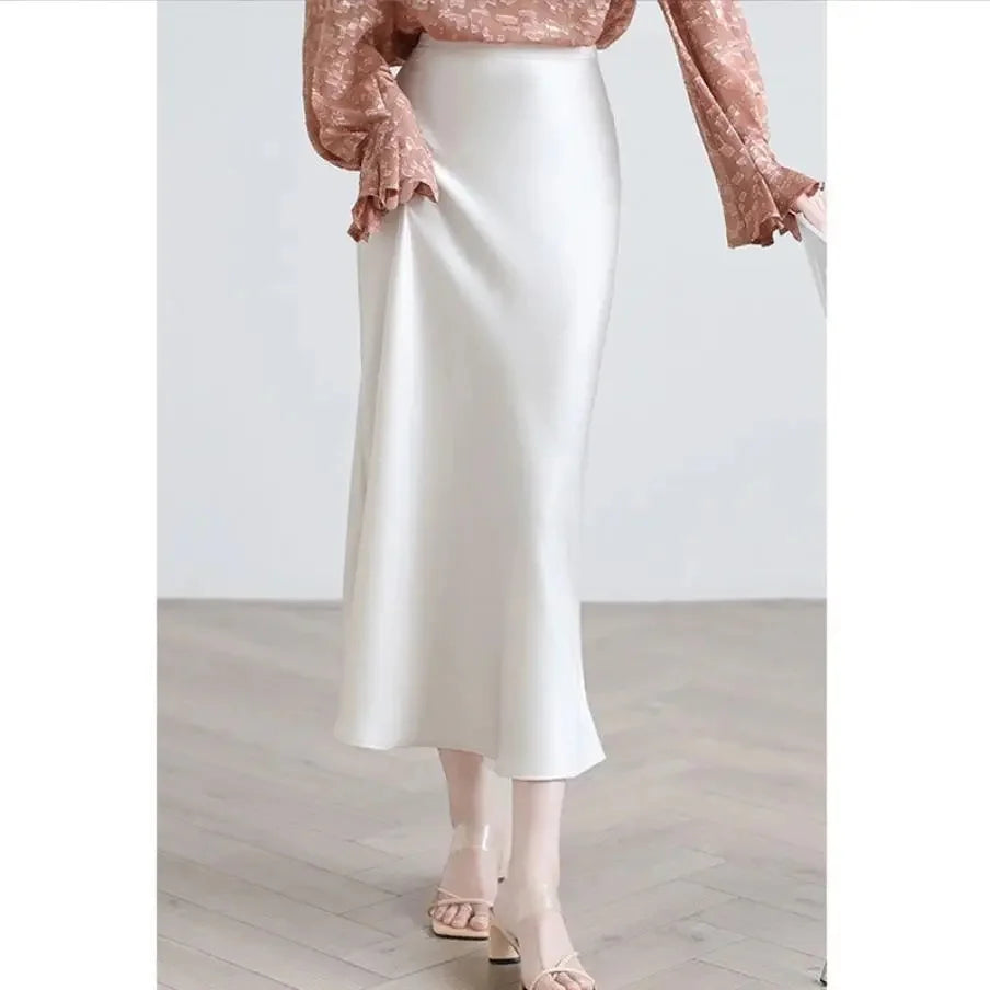 French Three-Acid Silk Purple Skirt - Radiate Elegance