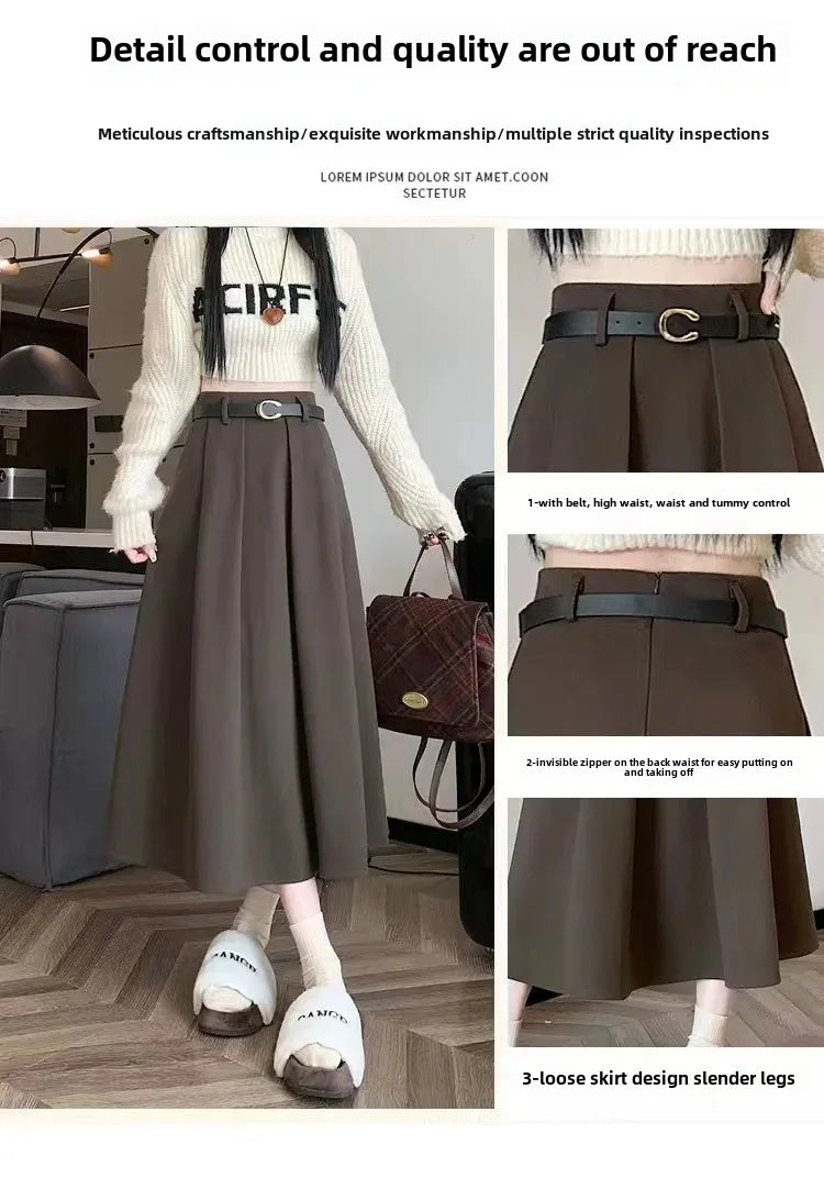 Sleek Woolen Pocket Skirt - Summer 2025 Elegance