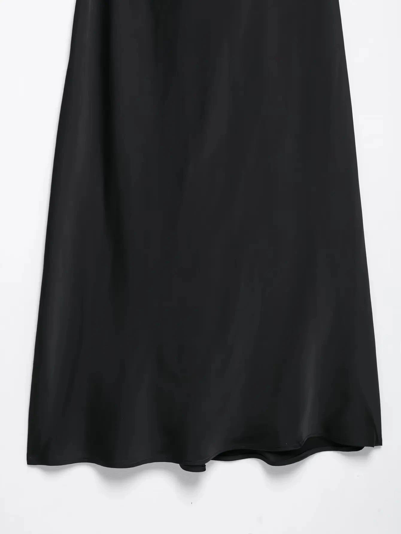 TRAFZA Summer Causal Silk Satin Texture Dresses For Women Pleated Short Sleeves Vintage V-neck Summer Pajama Style Midi Dresses