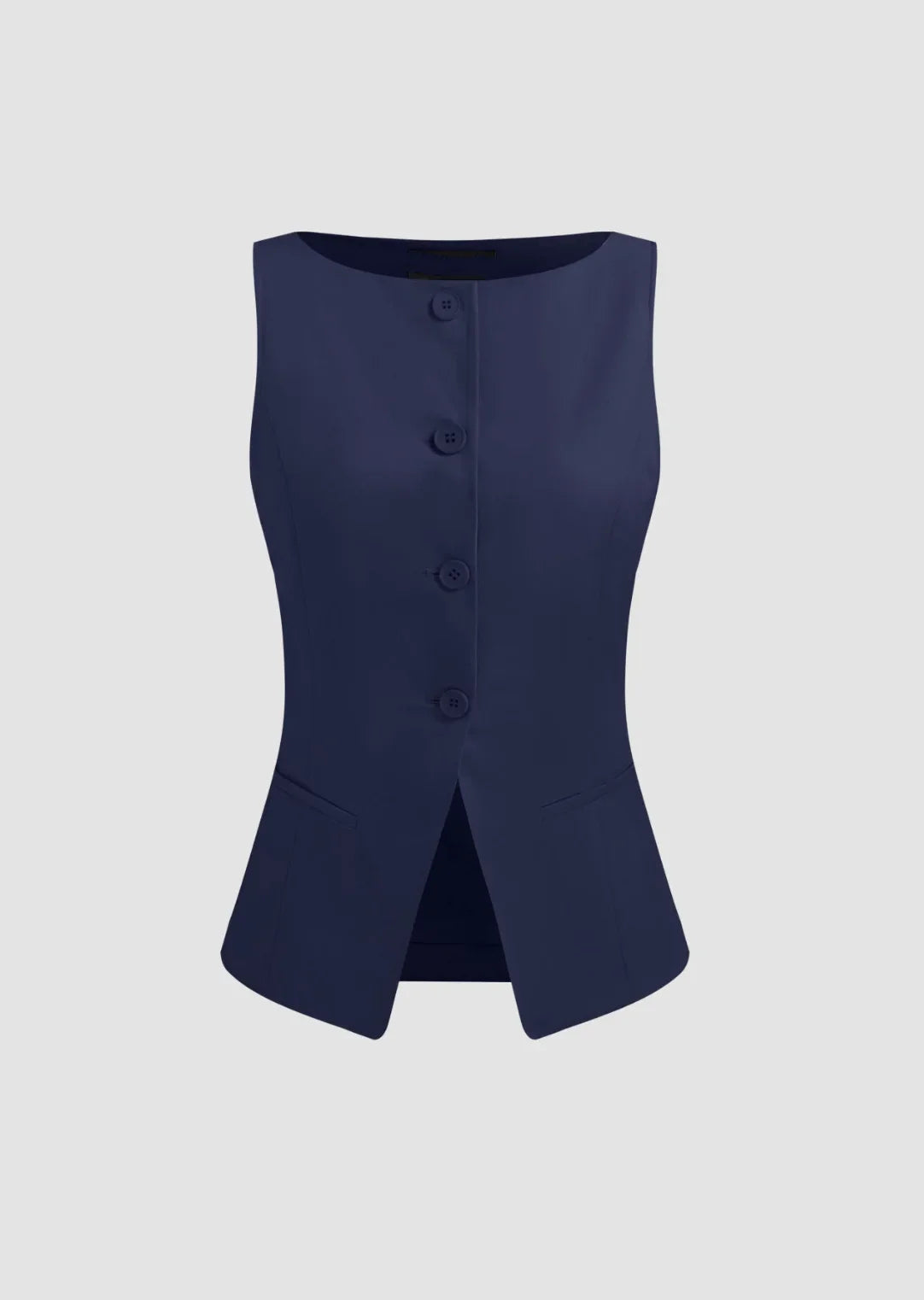 Fashionable Slim Fit Solid Color Commuter Vest for Women Comfortable Polyester Fiber Crew Neck Design Chinese Brand