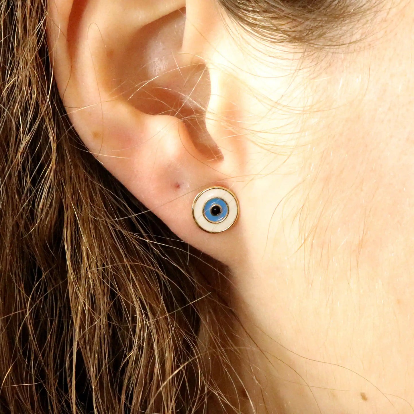 18K Gold Veneer Greek Eye Earring