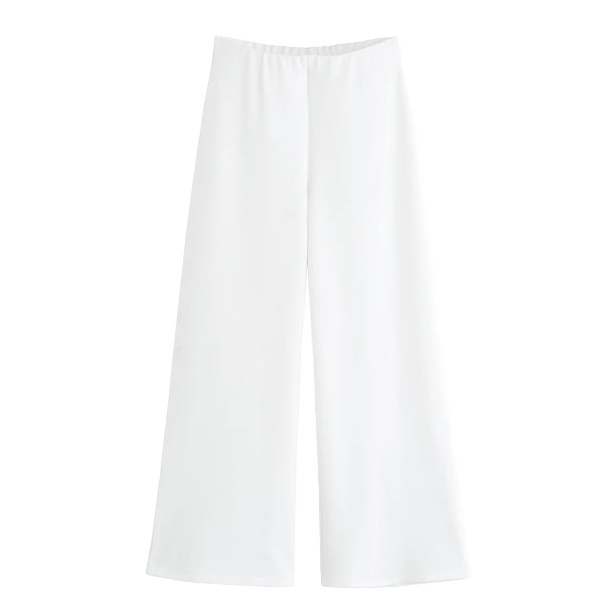 TRAF Simple Style Wide Leg Pants 2 Pieces Sets For Women Ruched Pin Vest Top Trousers Women's Suit 2025 New Casual Woman Outfits