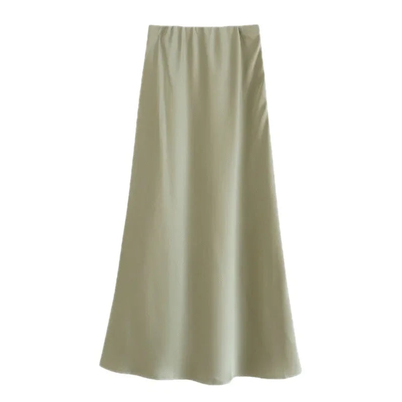 French Three-Acid Silk Purple Skirt - Radiate Elegance