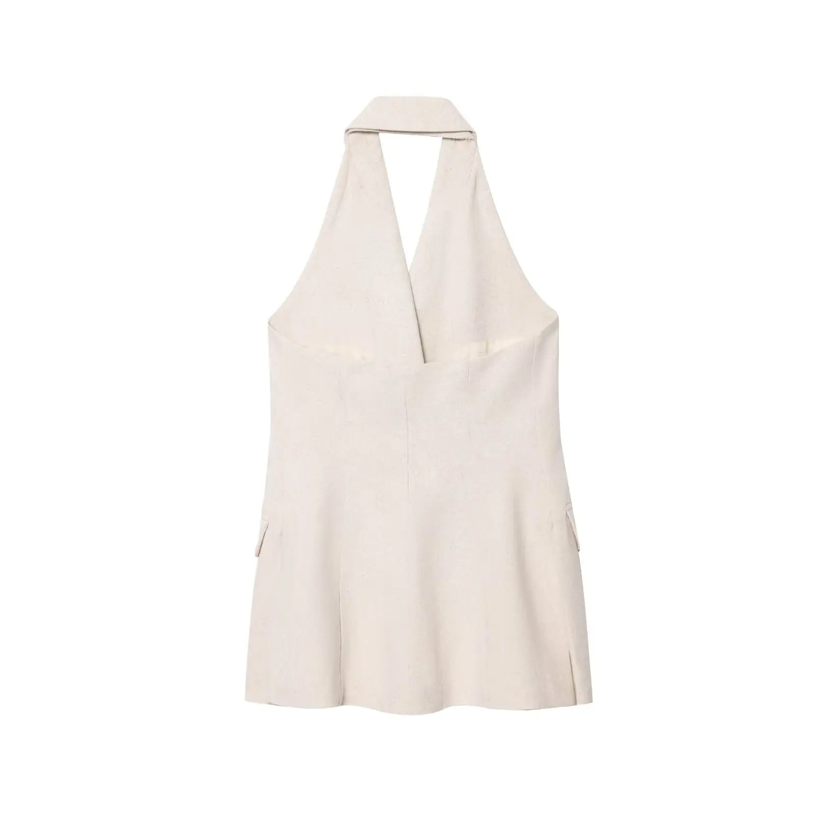 European and American style summer new women's clothing fashion blended backless halter neck vest high waist shorts suit