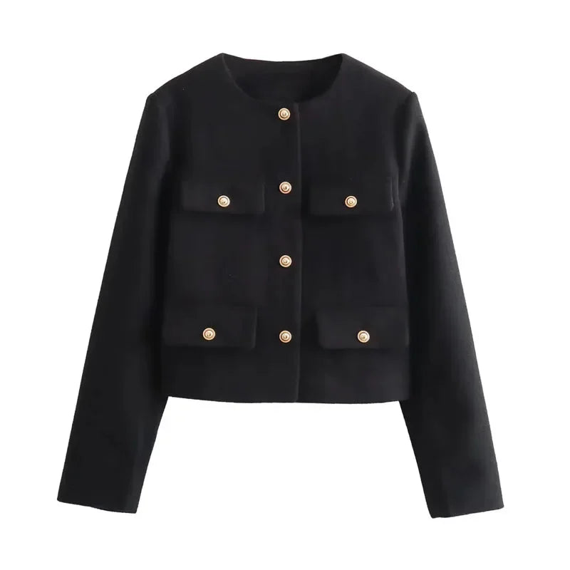 Elegant Cropped Button Jacket - Summer 2025 Chic