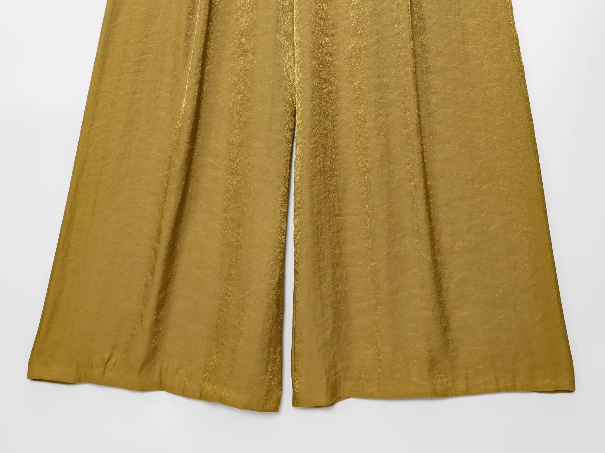 PB&ZA2025 Summer New Women's Solid Color Temperament Matching Belt Satin Textured Wide Leg Casual Pants