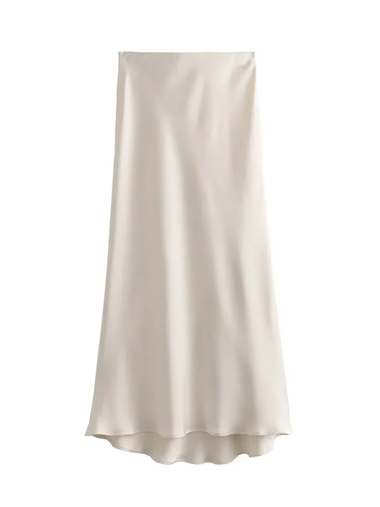 High-Waisted Satin Midi Skirt - Own Your 2025 Elegance