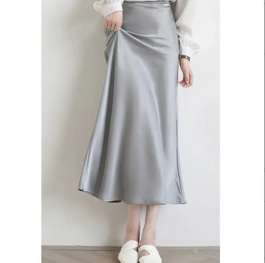 French Three-Acid Silk Purple Skirt - Radiate Elegance