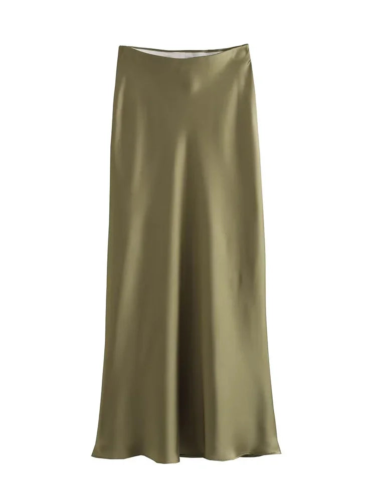 High-Waisted Satin Midi Skirt - Own Your 2025 Elegance