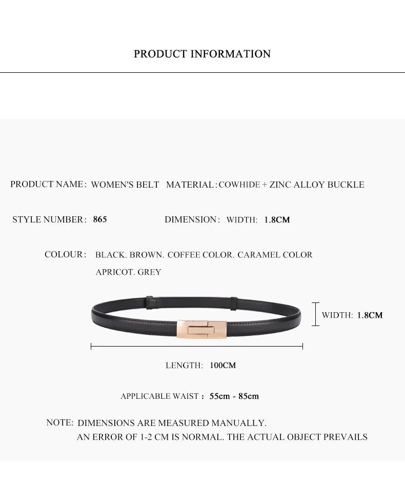 Luxury Soft Cowhide Thin Belt - Elevate Your Style