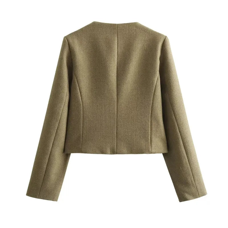Elegant Cropped Button Jacket - Summer 2025 Chic