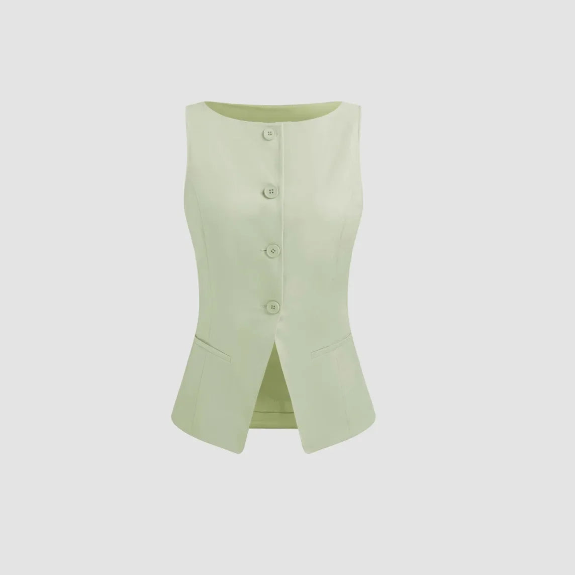 Fashionable Slim Fit Solid Color Commuter Vest for Women Comfortable Polyester Fiber Crew Neck Design Chinese Brand