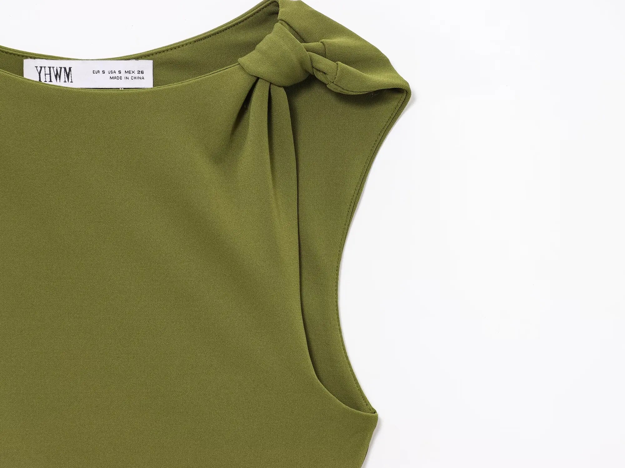 TRAFZA Female Summer Holiday Style Long Dress Green O-Neck Single-Shoulder Sleeve Hollow Out Waist Women's New Fashion Dresses