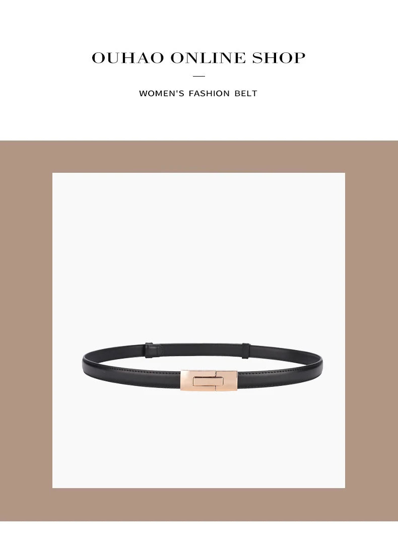 Luxury Soft Cowhide Thin Belt - Elevate Your Style