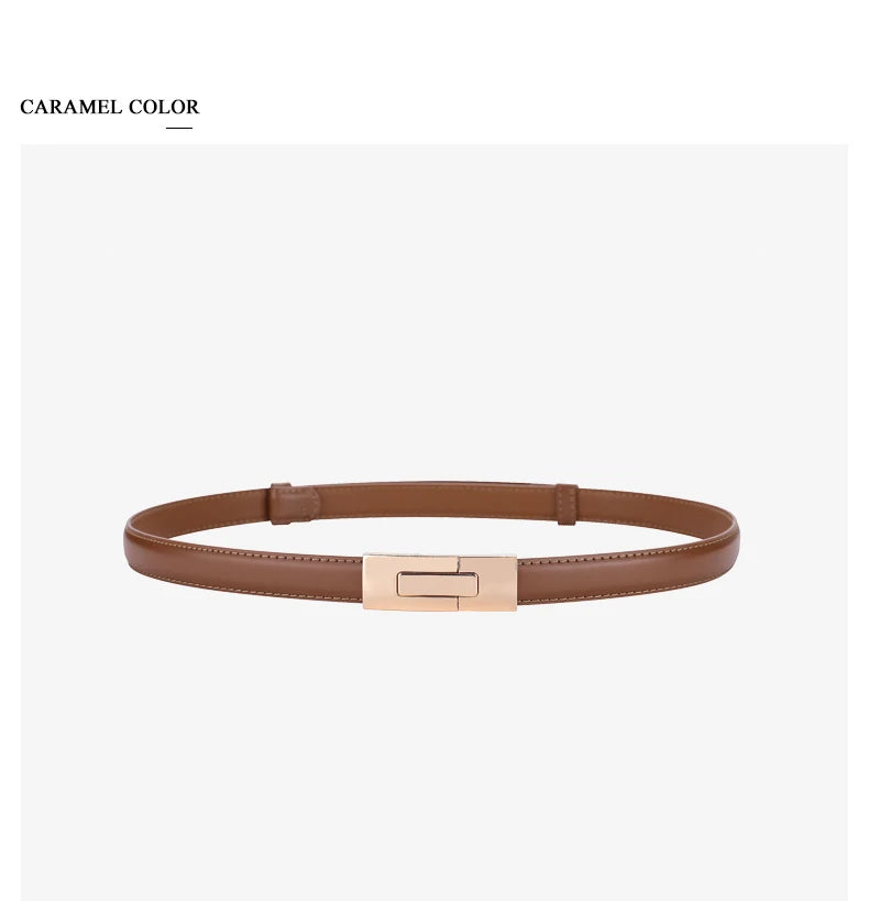 Luxury Soft Cowhide Thin Belt - Elevate Your Style